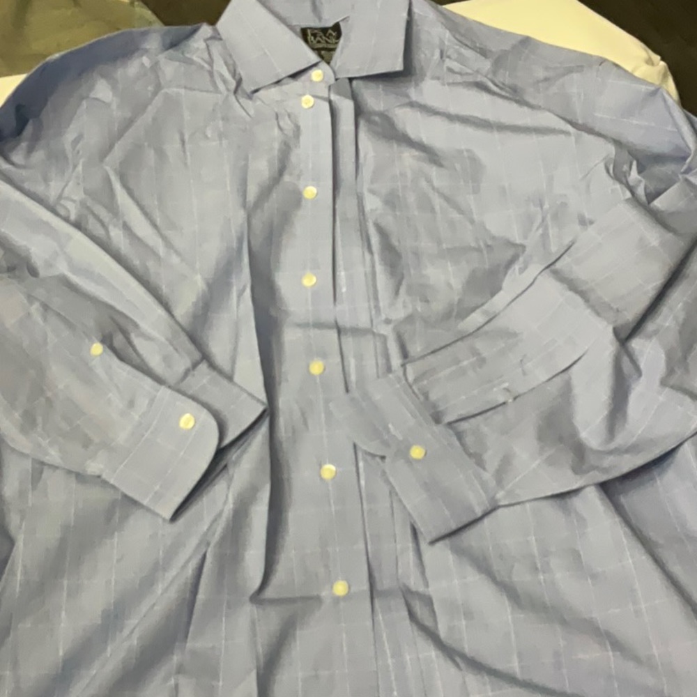Mens Jos. A  Bank Long Sleeve Dress Shirt Blue Size 16.5-34